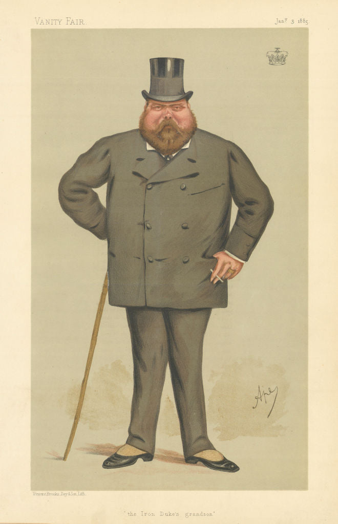 VANITY FAIR SPY CARTOON Duke of Wellington 'the Iron Duke's Grandson' Ape 1885